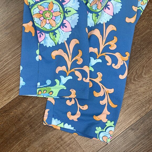 J. McLaughlin Blue Floral Carly Print Dress Sheath Midi Dress XL Long Sleeve - Picture 7 of 12